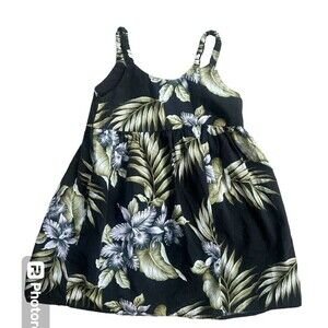 ALOHA REPUBLIC Hawaiian Toddler Black Fern Rainforest Sundress Girl's Size 3T